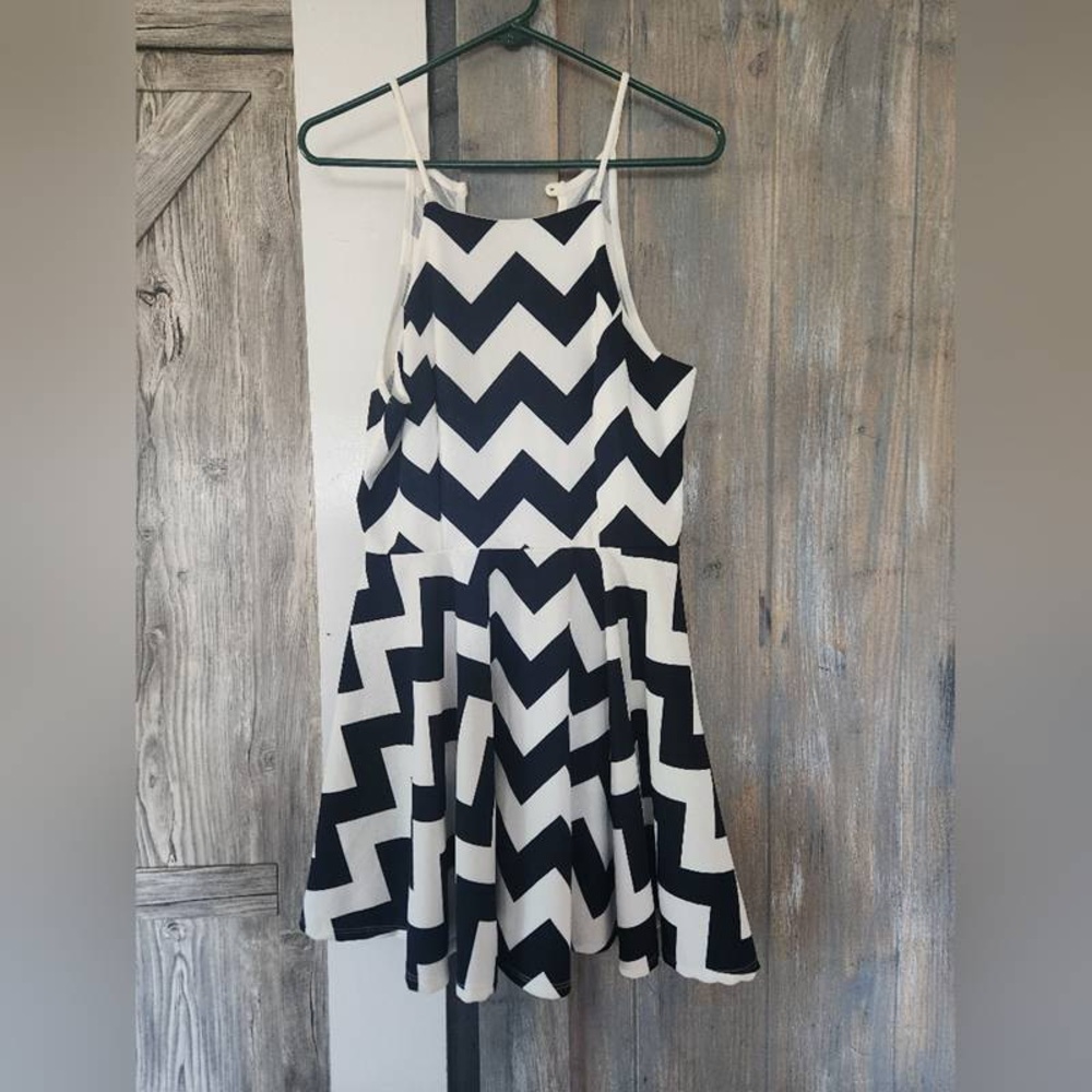 Black and White Chevron Dress